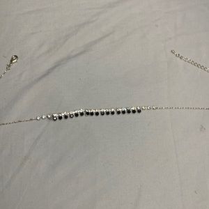 Diamond necklace with blackstone ends